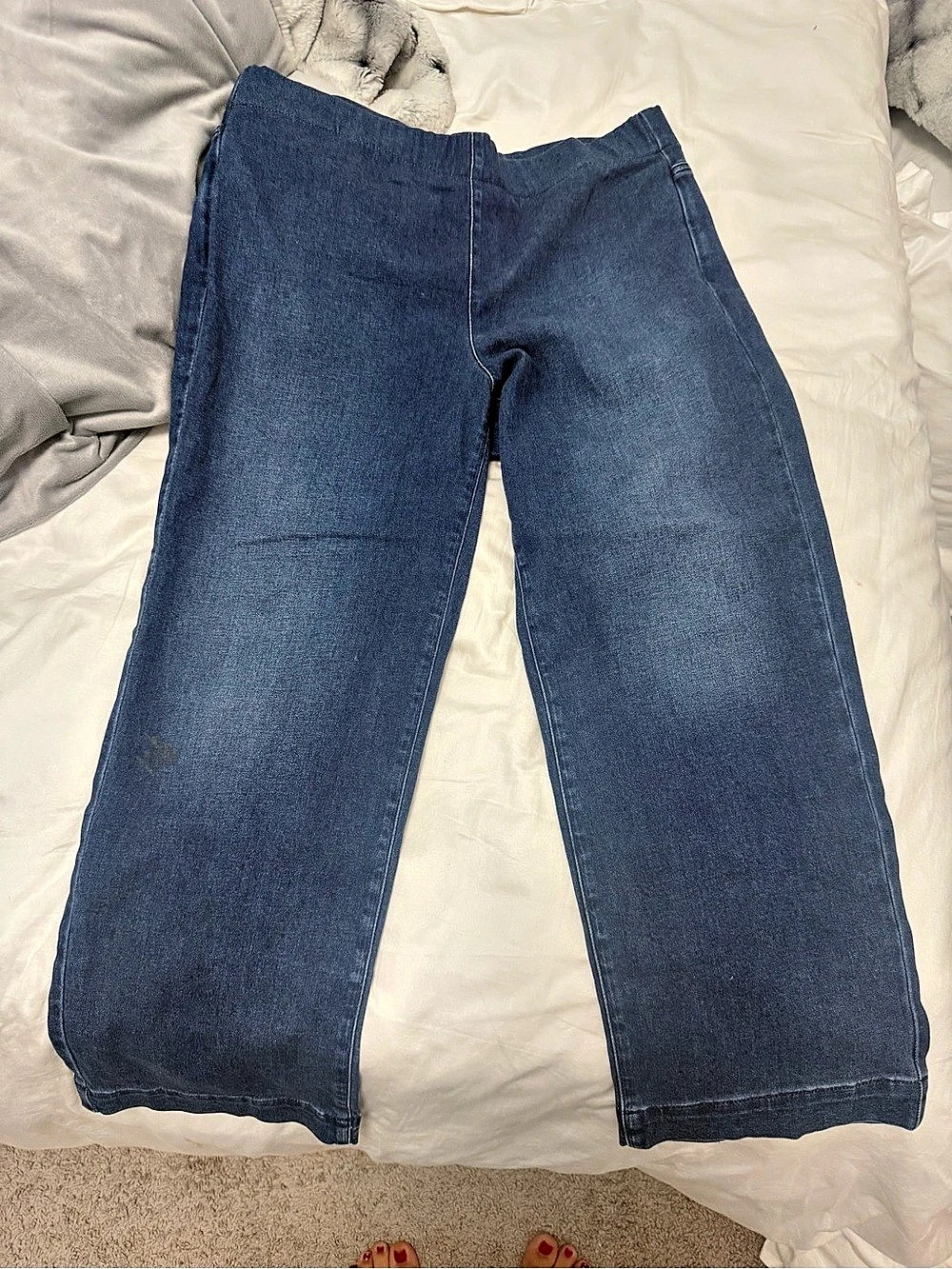 NYDJ Bailey Relaxed Wide Leg Jeans Blue Large